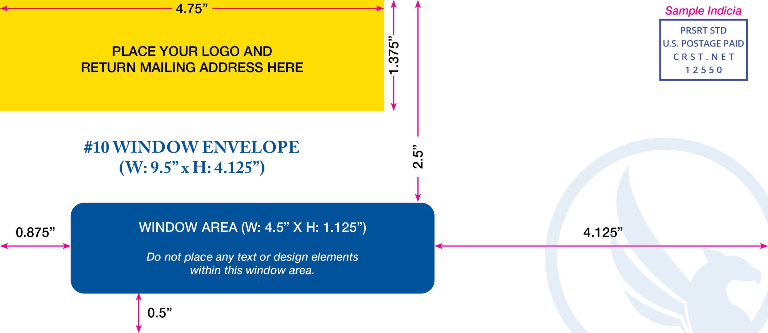 #10 Window Envelope Envelope template preview
