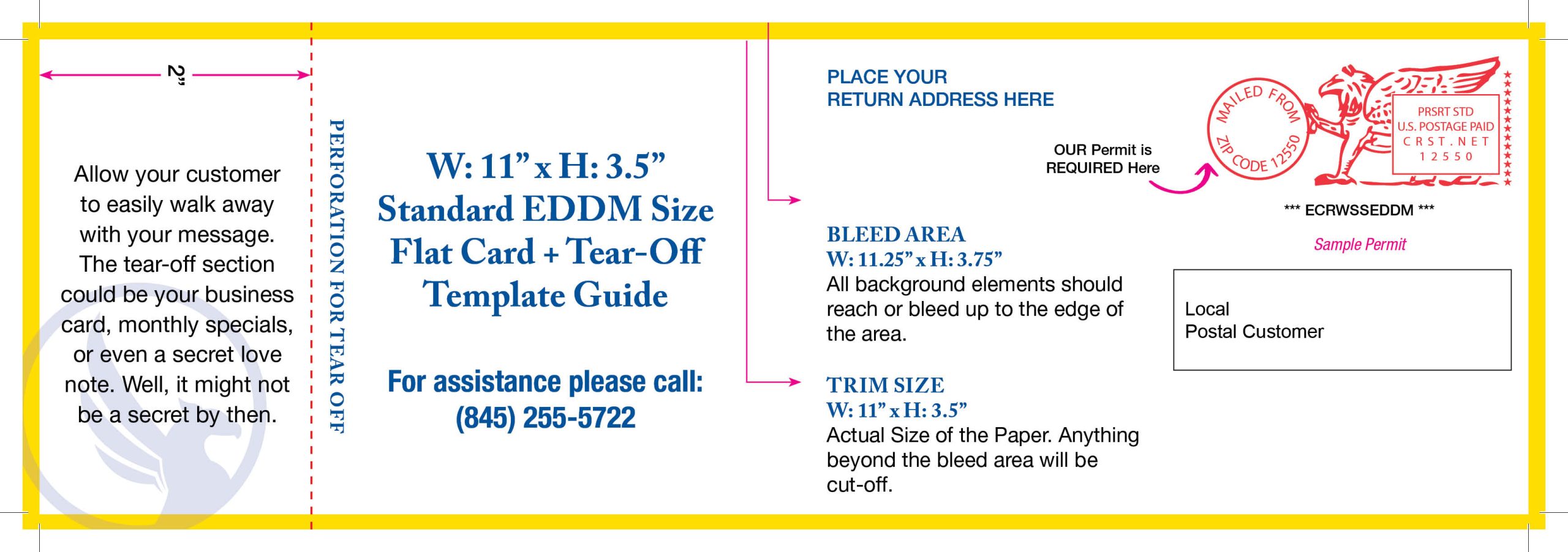 3 1/2" x 11" EDDM Flat template preview
