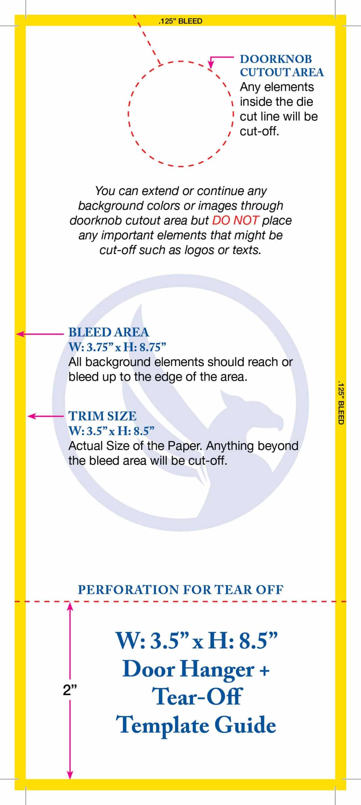 3 1/2" x 8 1/2" Door Hanger template preview