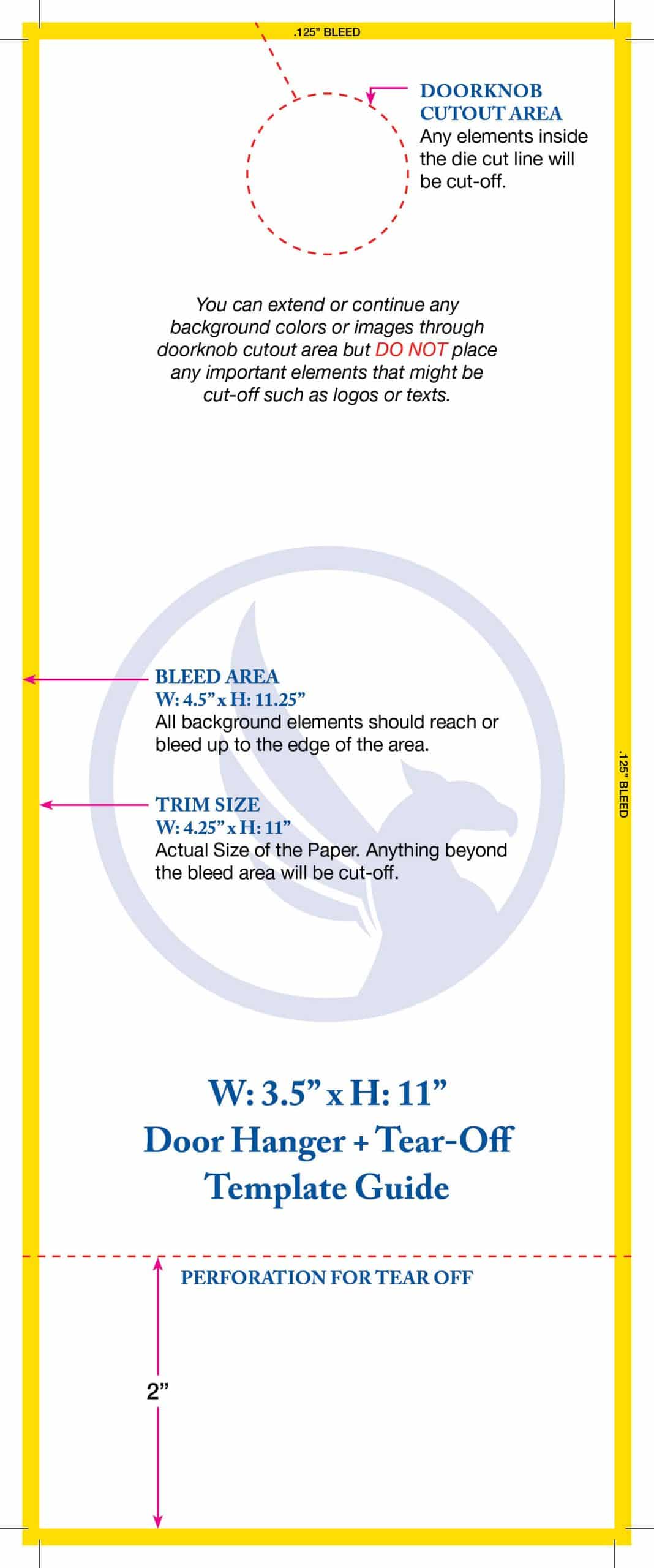 4 1/4" x 11" Door Hanger template preview
