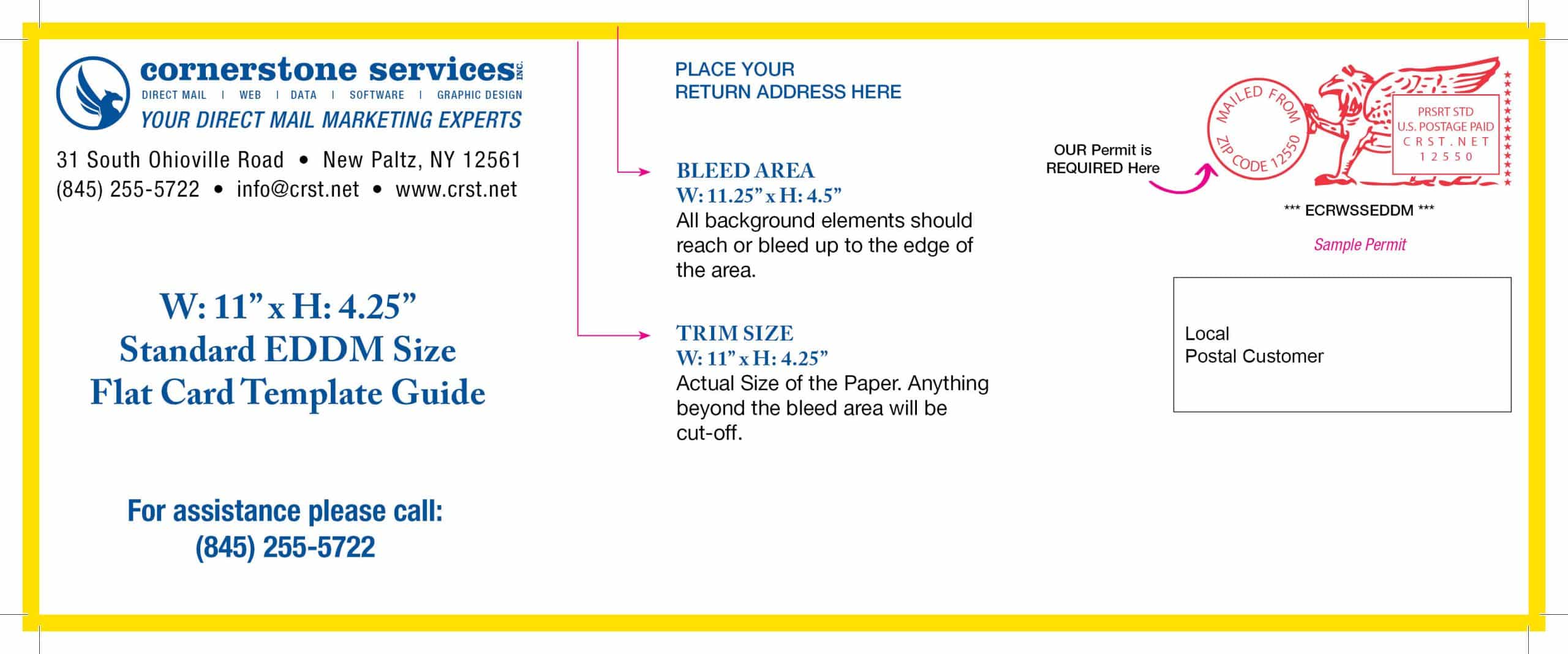 4 1/4" x 11" EDDM Flat template preview