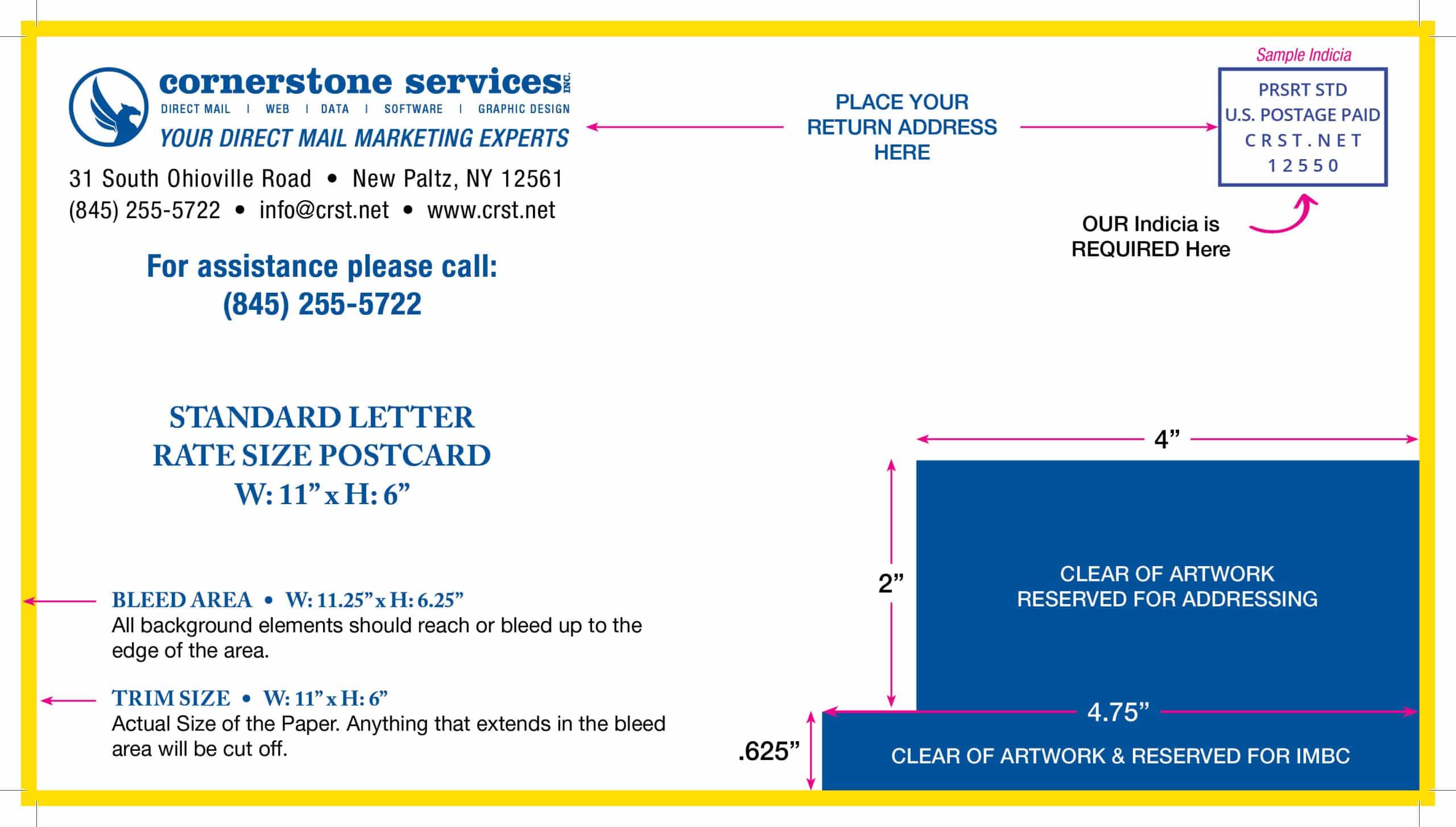 6" x 11" Postcard template preview