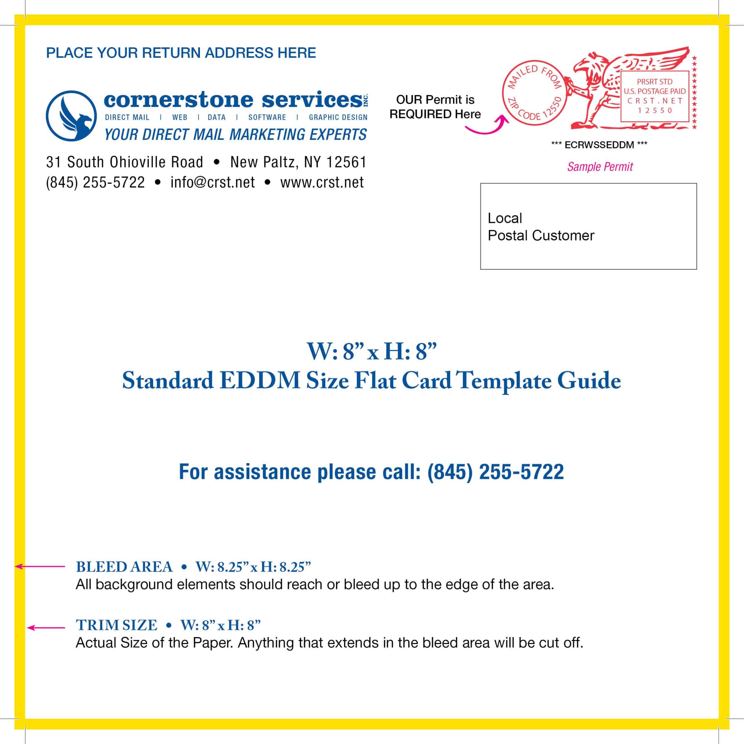 8" x 8" EDDM Flat template preview