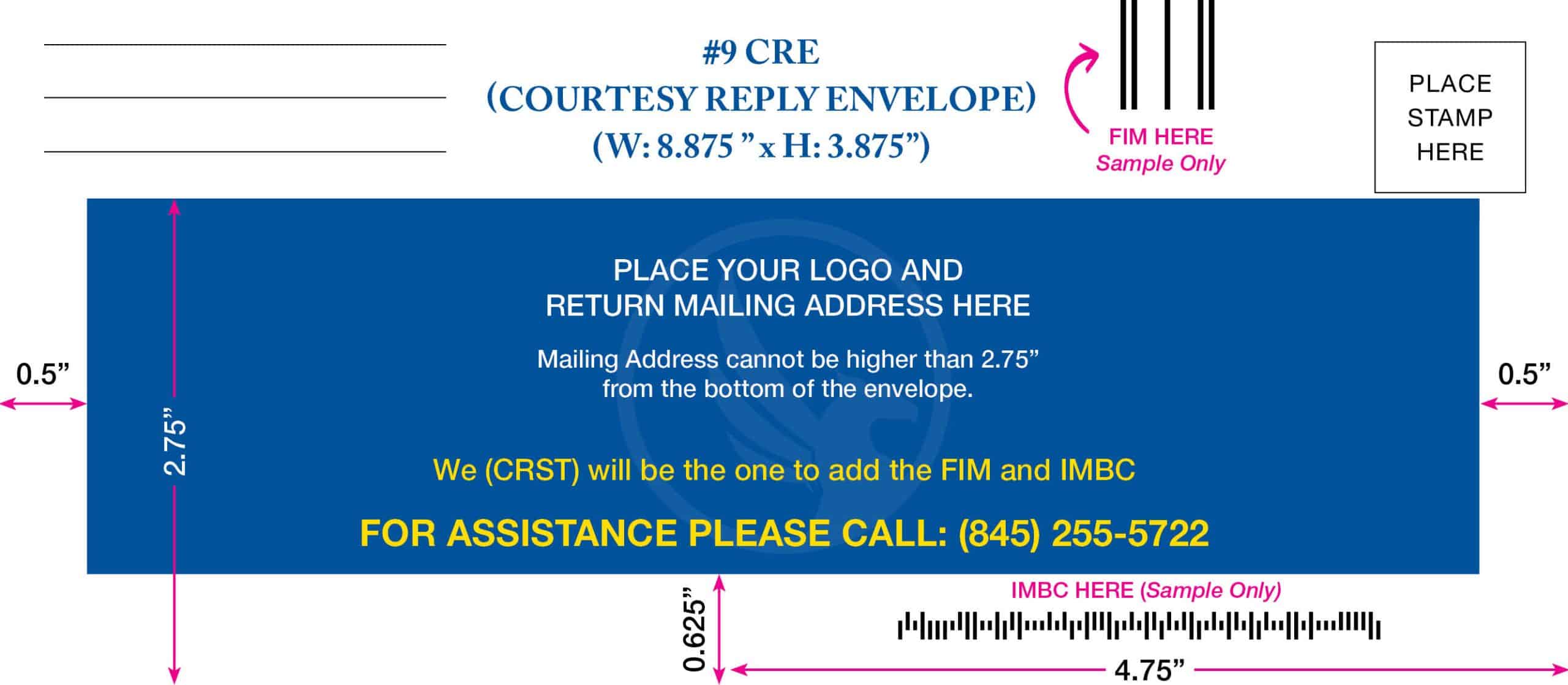 #9 CRE (Courtesy Reply Envelope) Envelope template preview