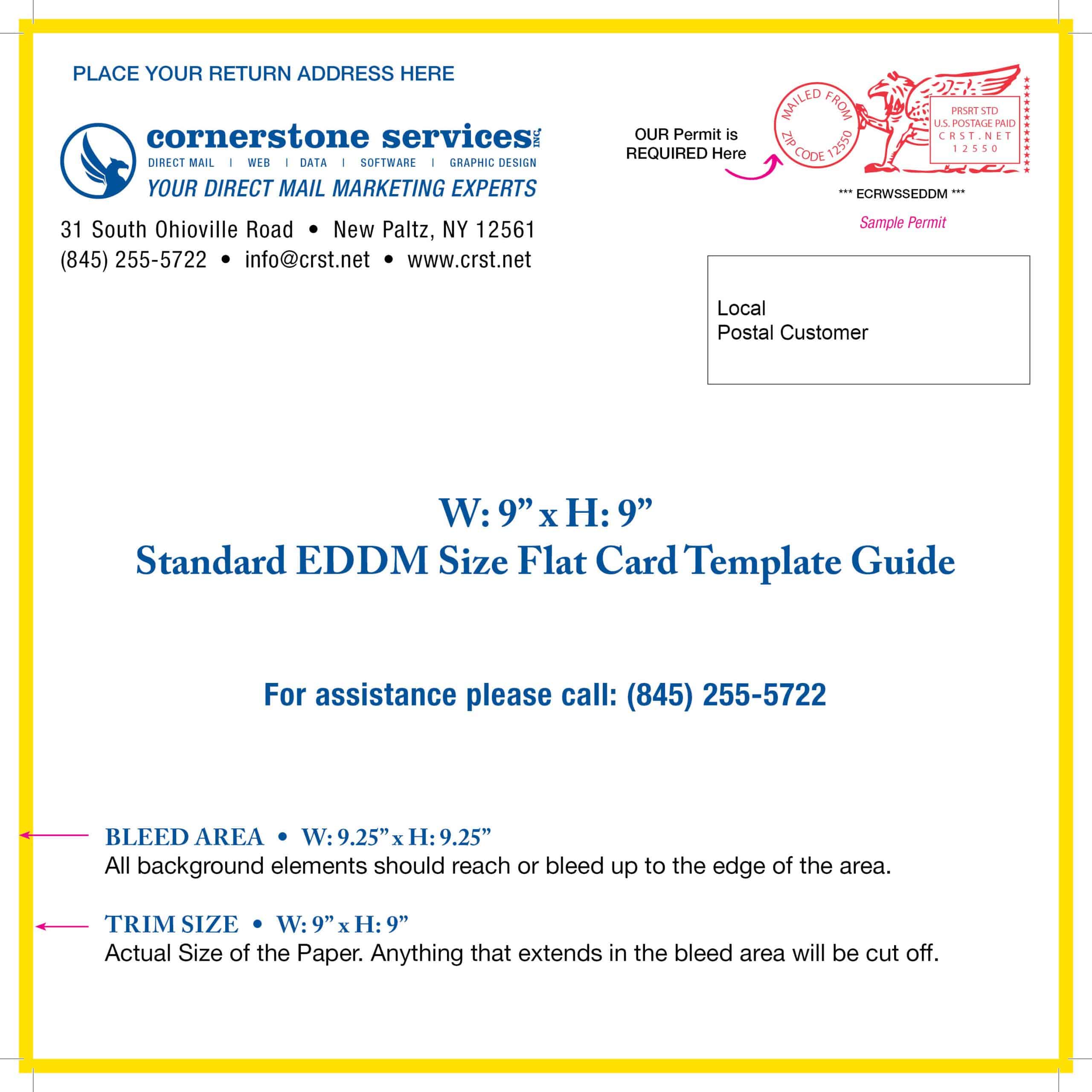 9" x 9" EDDM Flat template preview
