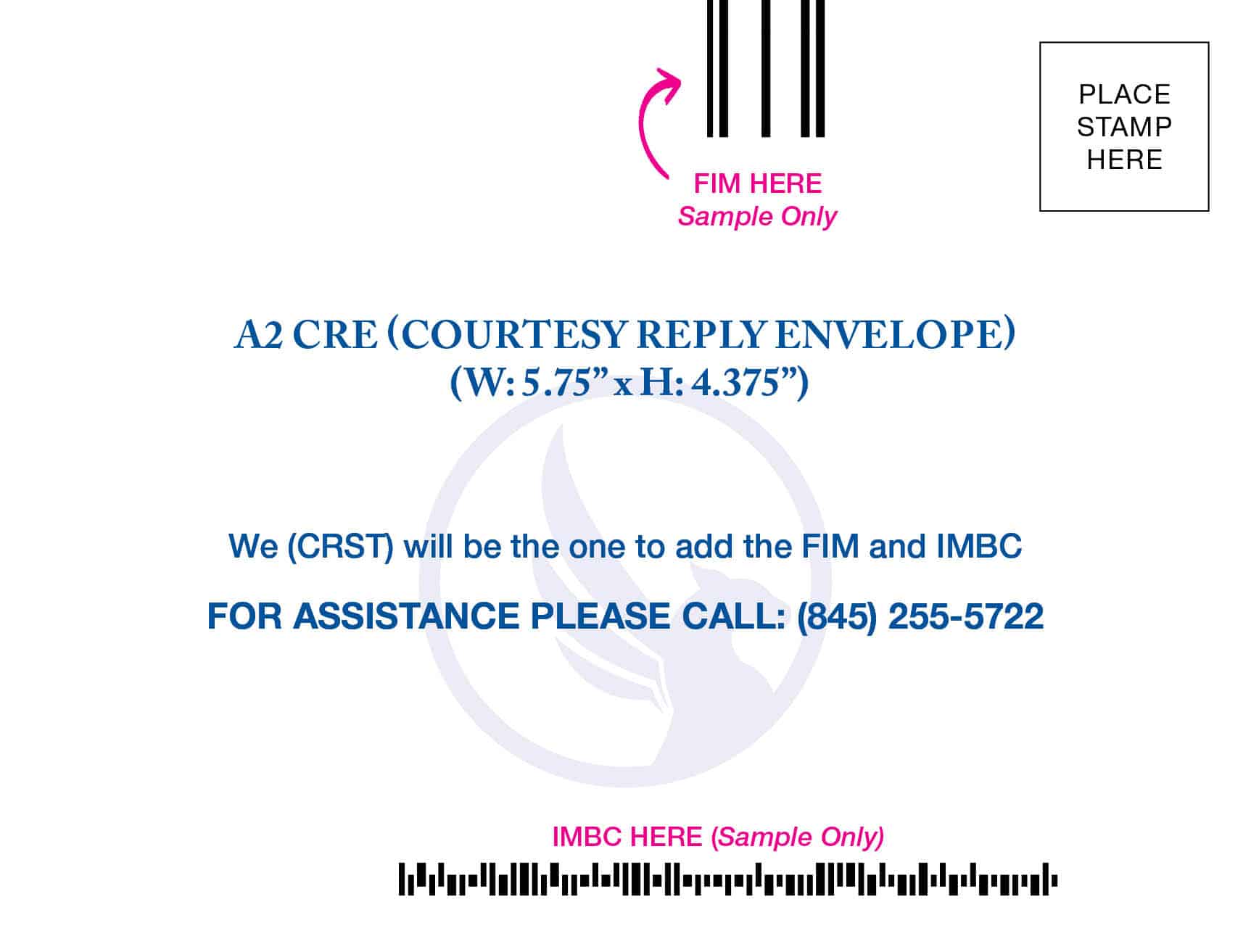 A2 CRE (Courtesy Reply Envelope) Envelope template preview