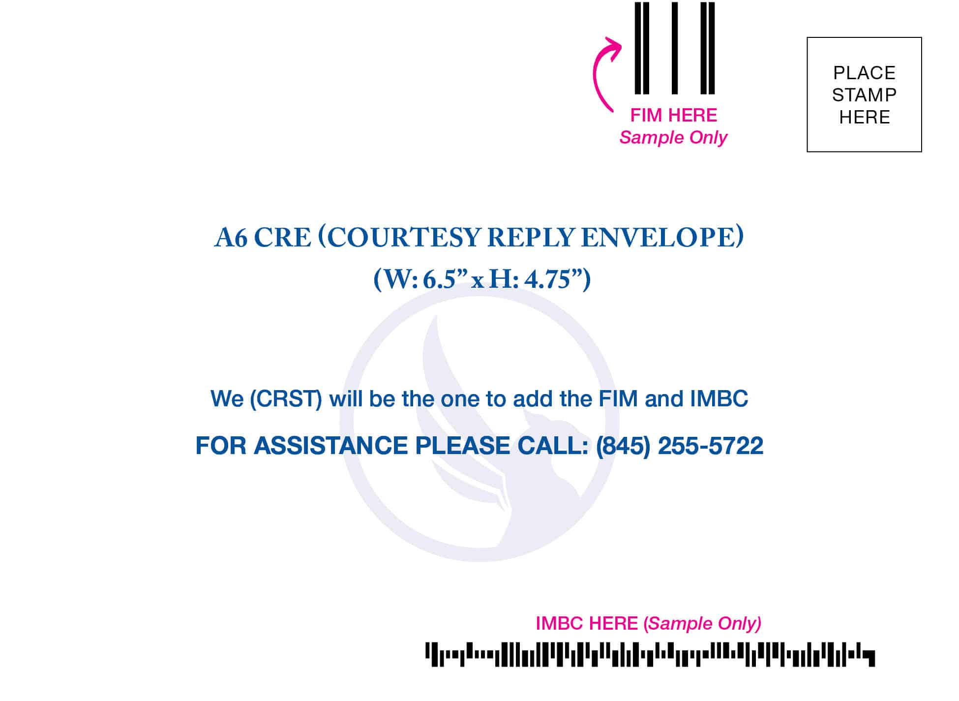 A6 CRE (Courtesy Reply Envelope) Envelope template preview