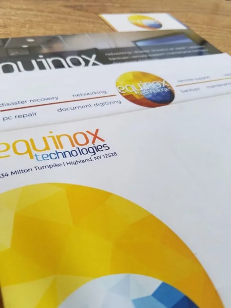 Sample stationery design for Equinox Technologies