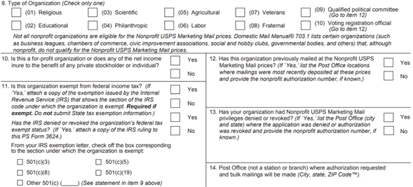 Completing PS Form 3624 Section 14