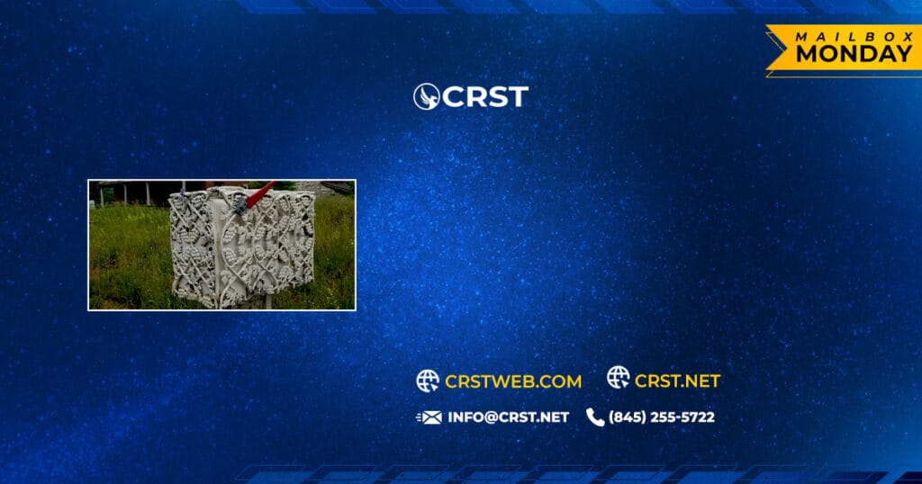 Floral Iron Mailbox with CRSTNET direct mail in Greene County, New York