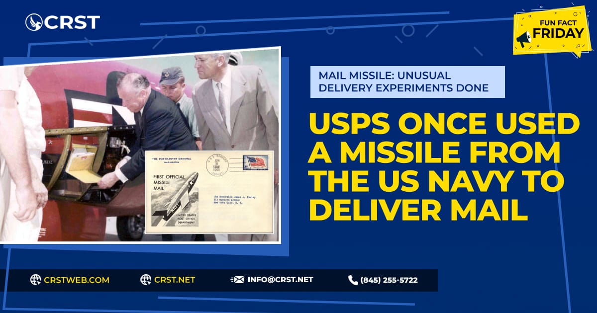 Regulus I missile used by USPS and Navy submarine in 1959 for historic missile mail delivery experiment.