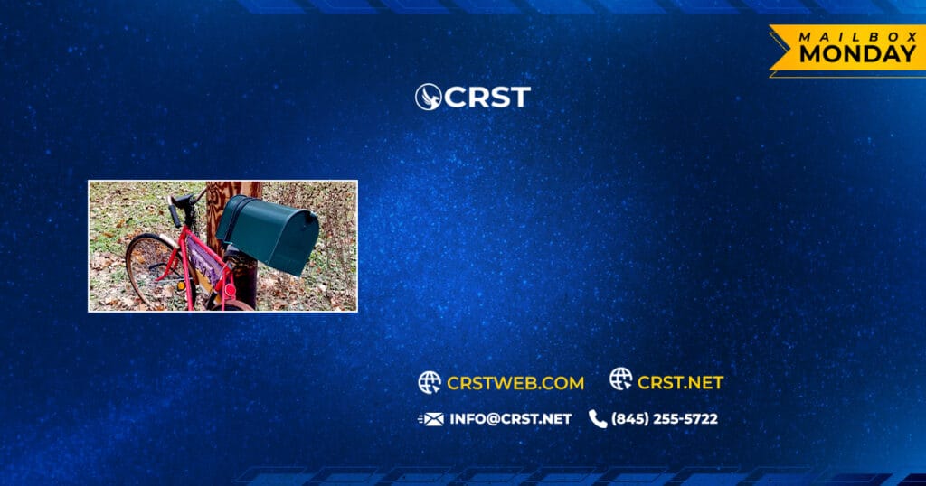 Mailbox Bicycle with CRSTNET direct mail in Hurley, New York