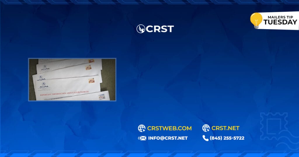 Direct Mail Overmailing: Acura Dealership in Dutchess County CRSTNET